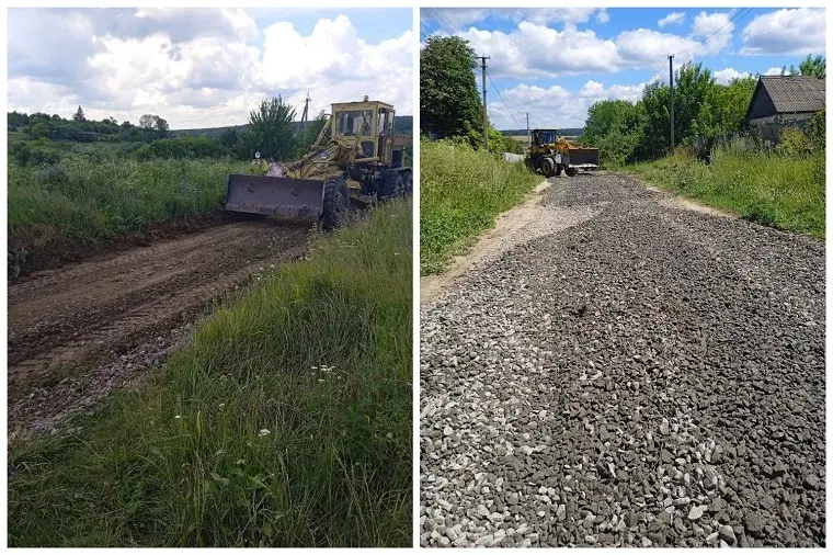 В двох селах Чугуївщини відсипали дороги щебенем