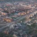 Українські захисники показали, як виглядає Вовчанськ з висоти пташиного польоту